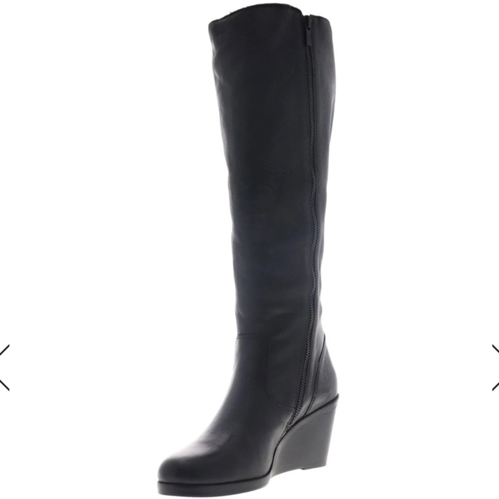Frye Emma Black Over the Knee Wedge Boots - New in Box - Sz. 10